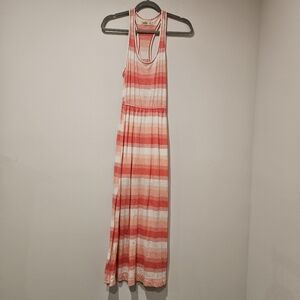 Hollister Pink and White Striped Maxi Dress, Size XS
